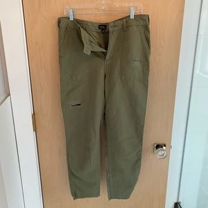 Topshop Khaki Utility Pant in Olive Green